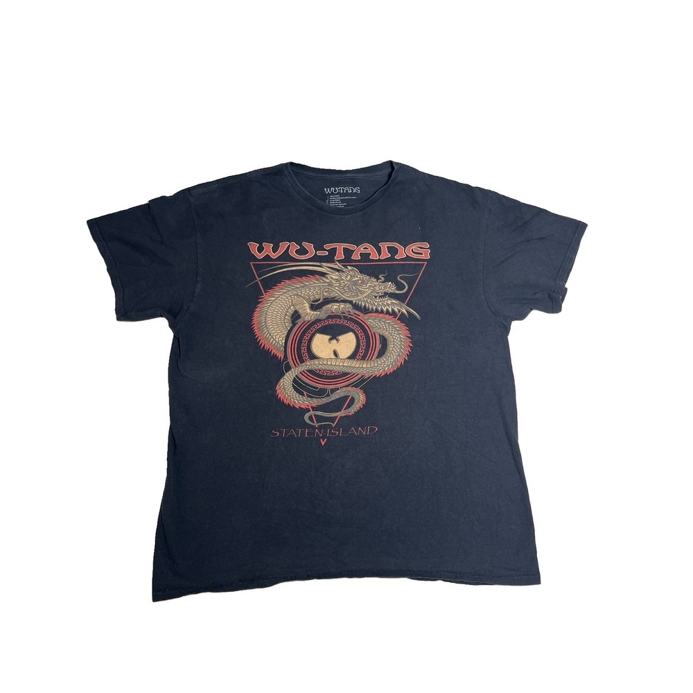 Wu Tang Shirt Mens XL Black Crew Neck Dragon Graphic Tee Staten Island 2019
